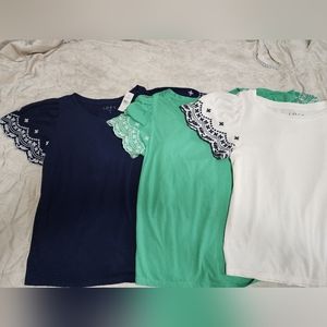 Bundle of three loft embroidered tops size medium
